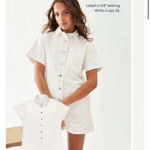 Parke White Button-Up Romper